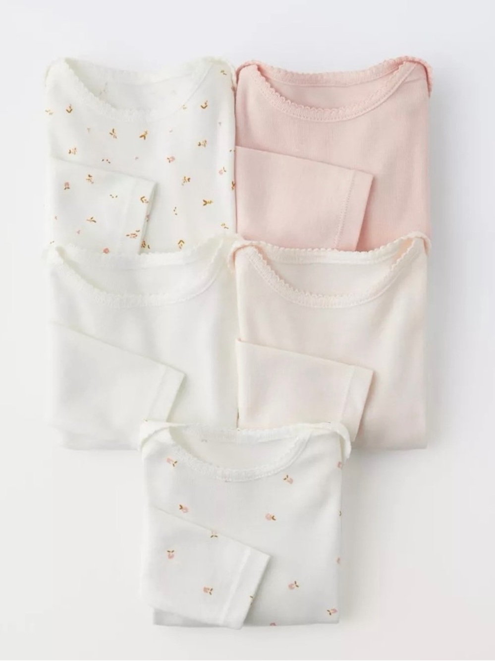 Zara Baby 5 Pack Bodysuit in soft pink